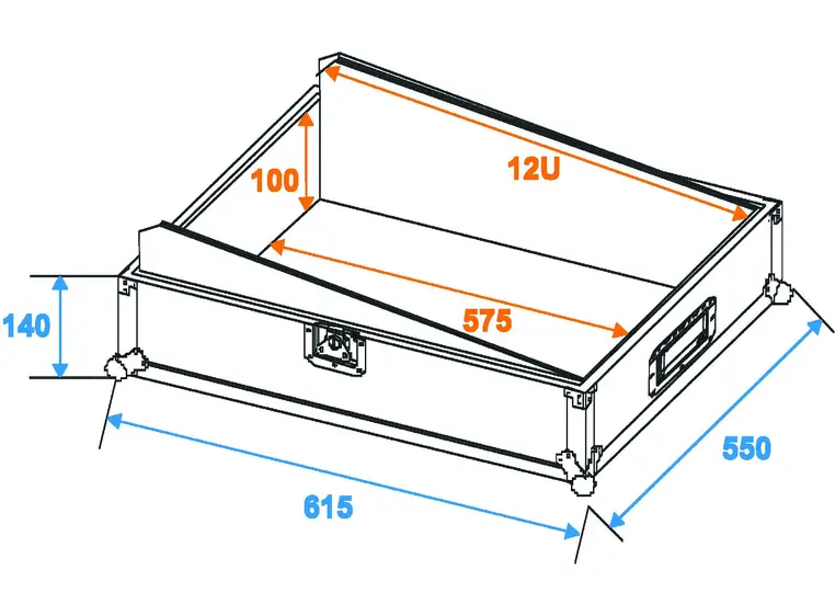 Flight case for mikser Pro MCB-19 12U svart 